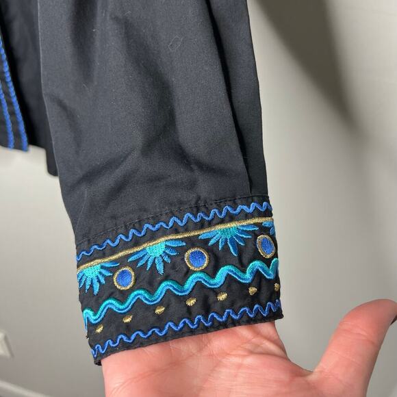 Bob Mackie Wearable Art Women's Western Embroidered Button Up Shirt Size XL Boho - Picture 5 of 10